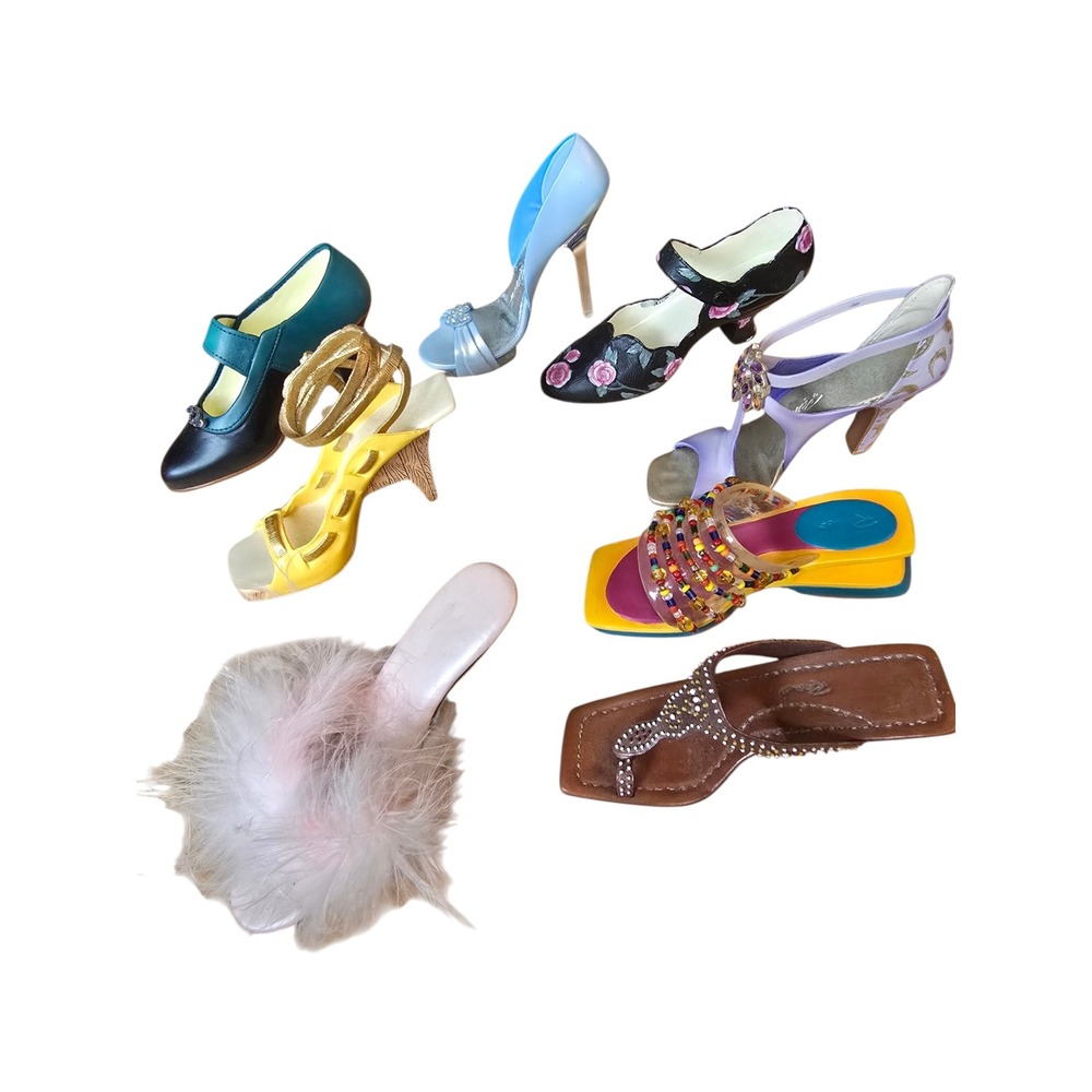 Vintage Miniature High‎ Heel Shoe Figurine Collection Lot of 8 Decorative Kitsch